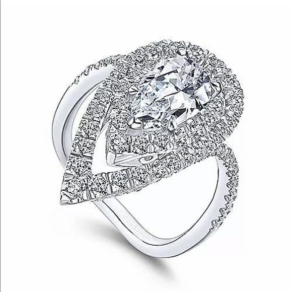 New 18k white gold diamonds jewelry ring - Picture 2 of 5